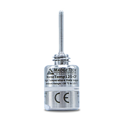 超小型耐熱温度データロガー NanoTemp125-CF (高精度、耐圧防水、ISO/IEC17025校正証明書付)